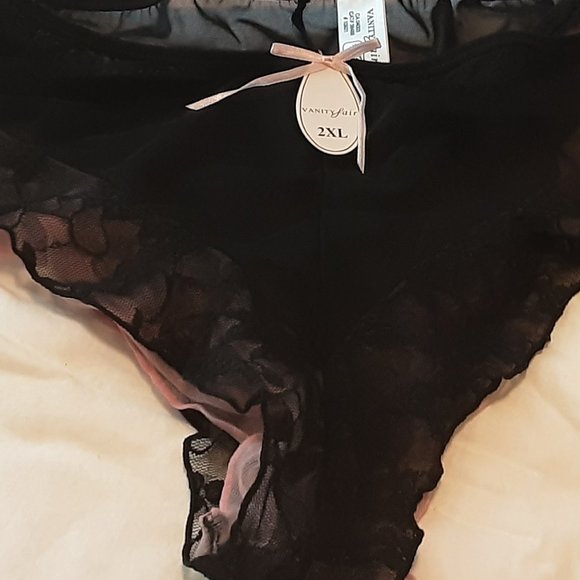 New with Tag Vanity Fair Black and Pink Underwear size 2x - Picture 2 of 3